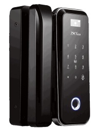 ZKTECO ZTL0620004 ZK GL300 - Cerradura Biometrica para Puertas de Vidrio Compatible con Anchos de Puerta de 10 a 12 mm Capacidad para 100 Usuarios Control Remoto Incluido Compatible con Tarjetas M