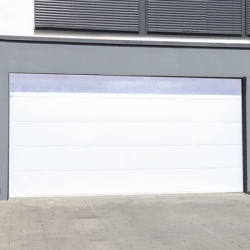 AccessPRO GARAGE-129 Puerta de Garage de Alta Calidad / Linea Central / Color Blanco 12X9 pies AISLADA Estilo Americana.