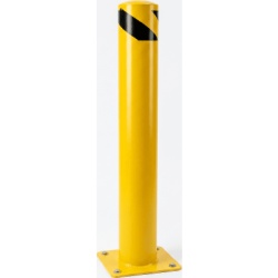 AccessPRO XB-114-910 Bolardo Fijo de Acero / Diámetro 114 mm / Altura 910 mm (2.99 ft) / Grosor de Pared 2 mm / Base Soldada 150 x 150 mm / Pintura en Polvo