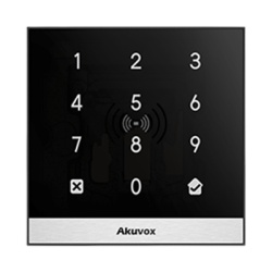 AKUVOX A02 Teclado de Control de Acceso Inteligente / Administracion 100% en la Nube / Interfaz WEB / POE / Lector Prox 125 kHz / MIFARE 13.56MHz / NFC / APP Smart Plus / Control de 1 Puerta / PIN Par