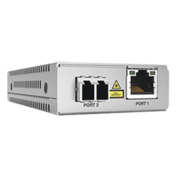 ALLIED TELESIS AT-MMC2000/LC-960 Convertidor de medios Gigabit Ethernet a fibra optica conector LC multimodo (MMF) distancia de 220 hasta 500 m con fuente de alimentacion multi-region