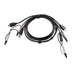 ATEN 2L-7D02UH Cable KVM USB HDMI | Audio | 1.8m | Conexion de PC a Conmutador KVM | Compatible con Conmutadores ATEN