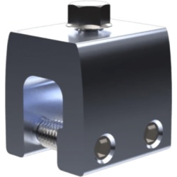BASEL N00028 Clamp de Sujeción para Paneles Solares / Aluminio Serie 6000 / Sin Perforaciones / Lámina Engargolada / 187 g / Tornillos Acero Inoxidable