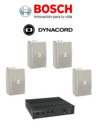 BOSCH RBM1390036 BOSCH M_KITU1204UC30W - Kit de Audio / Amplificador Mixer 120W / 4 Bocinas 30W Blancas
