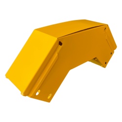 CHAROFIL CHFBVE904X4R8EPK CHFIBER Curva Vertical Exterior de 90° de Aluminio para Fibra Optica 4" de Peralte 4" de Ancho y Radio de 8" con Pintura Epoxica Amarilla Incluye Tapa un Par de Coples y Tor