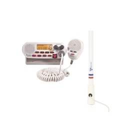 COBRA MRF45D/KIT5206 Kit de radio MRF45D | mas antena marina de fibra de vidrio TX-5206-SYS y soporte para antena 4186