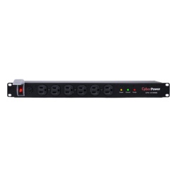 CYBERPOWER CPS1215RMS PDU Basico Para Distribucion de Energia con Supresor de Picos Con 12 Tomas NEMA 5-15R Traseras 1UR 15 Amp 120 Vca 1800 Joules de Proteccion