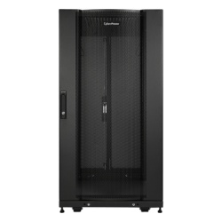 CYBERPOWER CR24U11001 Gabinete Rack 24U / Montaje en Pared o Piso / Carga Estatica 1 365 kg / Puerta Perforada Hexagonal / Rieles Ajustables / Negro