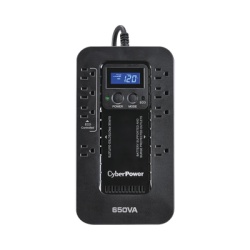 CYBERPOWER EC650LCD UPS de 650 VA/390 W Topologia Standby con Modo Ahorrador ECO Entrada 120 Vca NEMA 5-15P Con 8 Tomas NEMA 5-15R