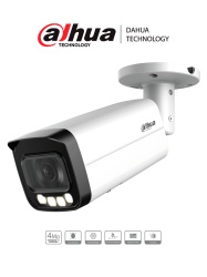 DAHUA DH-IPC-HFW5449TP-ASE-LED-0280B-S2 Cámara IP Bullet Full Color de 4 MP/ Lente de 2.8 mm/ 40 m ir/ Micrófono Integrado/ Detección Facial/ Conteo de Personas/ Protección Perimetral/ SMD 3.0./ ePoE/ IP67/ E&S de Alarma/ Ranura para Micro