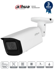 DAHUA DHT0030118 DAHUA IPC-HFW3841T-ZAS-S2 Camara IP Bullet 4K de 8 MP lente motorizado 2.7-13.5 mm angulo 109 IR 60m IA WizSense Deteccion de Movimiento Inteligente Proteccion Perimetral PoE