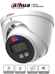 DAHUA DHT0040070 Dahua HAC-ME1239HN-A-PV - Camara Domo TiOC de 2 Megapixeles/ Disuasion Activa Luz Roja y Azul/ Lente de 3.6 mm/ Super Adapt/ Microfono y Altavoz Integrados/ 40 Metros de Iluminacion