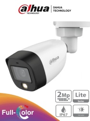 DAHUA DHT0290021 DAHUA HAC-HFW1209C-LED - Camara Bullet Full Color 1080p/ Lente de 2.8 mm/ 106 Grados de Apertura/ Luz Blanca de 20 Mts/ DWDR/ Starlight/ IP67/ Soporta CVI/AHD y CVBS/