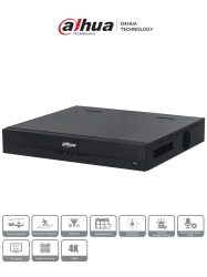 DAHUA DHT0370043 DAHUA DH-XVR5432L-I3 - DVR de 32 canales 5MP Lite con IA WizSense H.265 4 bahias para HDD 32 canales IP 2 canales de reconocimiento facial SMD Plus codificacion IA Onvif funci