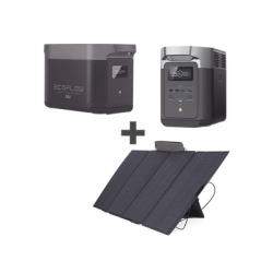 ECOFLOW DLT2MAX-KIT-BP Kit de Estacion de Energia Portatil 2048Wh + Bateria Externa 2048Wh + Panel Solar Flexible 400W (4096Wh Totales)