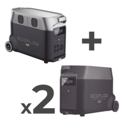 ECOFLOW DLTPRO2BP Estacion de Energia Portatil DELTA PRO 3600Wh Litio LFP / 5 AC 3600W (7200W Pico) / 2 USB-C 200W / Capacidad para Aumentar Respaldo / Cargador de Coche 10A a 12.6V / Conectividad WiF