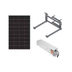 EPCOM INDUSTRIAL KIT-EPIM-FVB Kit Solar para alimentar hasta 30W Salida 12/24 Vcc Para alimentar camaras PTZ y Enlaces Punto a Punto Panel Solar 180W Bateria Litio 1280 Wh