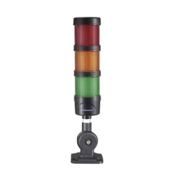EPCOM INDUSTRIAL SIGNALING EI-3-RAG-24 Torre LED Indicadora de estado de 3 niveles color Rojo Ambar y Verde con Buzzer integrado a 85 dB a 24 VCD con Montaje incluido de 60 mm de diametro