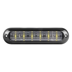 EPCOM INDUSTRIAL SIGNALING XLT1835AW Luz Auxiliar Ultra Brillante IP67 de 6 LEDs Color Ambar/Claro con mica transparente y bisel negro