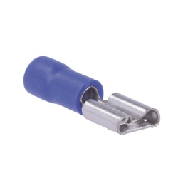 EPCOM POWERLINE AE55095 Terminal tipo hembra aislada 0.250 / 16 - 14 AWG / Azul / Para baterias con terminal F1 / Paquete de 25 piezas.