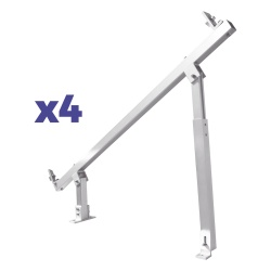 EPCOM POWERLINE EPLAMO011X4PRO Caja de accesorios de aluminio anodizado / Montaje techo / Arreglo 1x4 / Inclinación 20°-45° / Resistencia viento 136 km/h