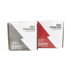 EPCOM POWERLINE KIT2CBLPV10RB/25 Kit de 2 rollos de 25 metros de cable fotovoltaico de cobre rojo y negro calibre 10 AWG (6mmÂ²) Tipo PV 1000/2000 V y 120Â°C.