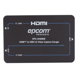 EPCOM PROAUDIO EPCUH60EB Adaptador de Captura de Video HDMI a USB 3.0 | 4K60 HDMI Entrada | 1080p60 USB Salida | HDCP 2.2 | 18 Gbps Ancho de Banda | Plug and Play | Compatible Windows Linux macOS - Img 3