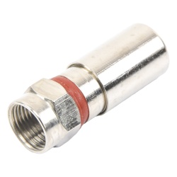 EPCOM TITANIUM TT-CON-510-RG6 Conector F Macho de Compresion Metalico para cable RG-6 Cuerpo de Bronce Niquelado.