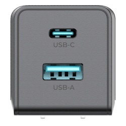 EZVIZ AKPAG35PN35W Cargador GaN III 35W / USB-C PD 35W + USB-A 22.5W / Doble Puerto Simultaneo / PD3.0 PPS QC4.0 AFC SCP FCP / Diseno Plegable de Bolsillo / Proteccion Integral 6 Capas