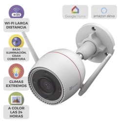 EZVIZ CSH3C/3K Camara Wi-Fi / 5 Megapixel (3k) / Deteccion IA Personas-Vehiculos / Vision Nocturna Color / Audio Bidireccional / Alarma con Luz y Sirena / Reconocimiento por Gestos / IP67