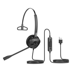 FANVIL HT301U Diadema monoaural con tecnologia antishock para telefonos IP FANVIL con interfaz USB con microfono de cancelacion de ruido larga durabilidad