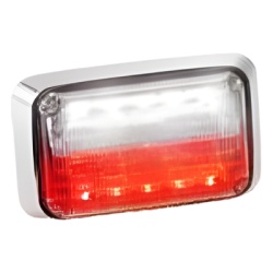 FEDERAL SIGNAL QL-64-SF-CRC Luz de advertencia Quadraflare LED con flasher integrado y mica transparente en combinacion de colores rojo y claro.