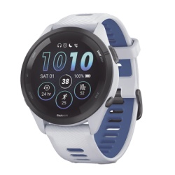 GARMIN 10-02810-01 ForerunnerÂ® 265 Bisel negro con carcasa en blanco y correa de silicona en blanco/azul