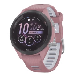 GARMIN 10-02810-05 ForerunnerÂ® 265S Bisel negro con carcasa en rosa y correa de silicona en rosa/gris