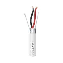 GENESIS 3221-5012 Carrete de 152 Metros (500 Pies) de Cable / 2 x 16 AWG / Blindado / Plenum / Color Blanco / Para Aplicaciones de Audio Seguridad y Control