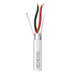GENESIS 3223-1012 Carrete de 305 Metros (1000 Pies) de Cable / 2 x 14 AWG / Blindado / Plenum / Color Blanco / Para Aplicaciones de Audio Seguridad y Control