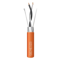 GENESIS 3320-2103 Bobina de 305 Metros (1000 Pies) / Cable 2 x 22 AWG / Color Naranja / Blindado / Plenum / Trenzado para Aplicaciones de Transmision de Datos a Alta Velocidad para Automatizacion EIA-