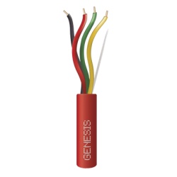 GENESIS 4312-1004 Carrete de Alambre 305 Metros (1000 Pies) / 4 x 16 AWG / Riser / Color Rojo / Tipo FPLR CL3R (UL) FT4 / Para Aplicaciones en Sistemas de Deteccion de Incendio y Sistemas de Evacuacio