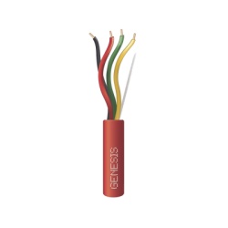 GENESIS 4314-1004/1000 Carrete de 305 Metros (1000 Pies) de Alambre / 4 x 14 AWG / Riser / Tipo FPLR-CL3R / Resistente al Fuego / Color Rojo / Para Sistemas Contra Incendio o Sistemas de Evacuacion