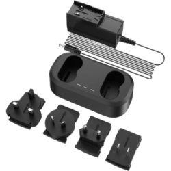 HIKMICRO HM-20322ZC Cargador de Baterías Dual / Carga Simultánea de 2 Baterías / Entrada AC 100~240 V / Salida DC 20 V / Indicador LED Triple / 4 Adaptadores Internacionales