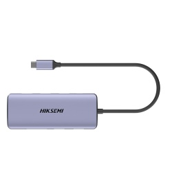 HIKSEMI by HIKVISION HS-HUB-DS11 Hub USB-C 11 en 1 / HDMI 4K + VGA / 2x USB 3.0 + 2x USB 2.0 / SD + Micro SD / RJ45 Gigabit / PD 100W / Audio / Aleacion de Aluminio