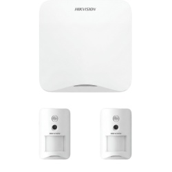 HIKVISION AXHOME-KIT-PIR-CAM Kit de Alarma Inalámbrico / Panel Wi-Fi 1200 m (3937 ft) / 16 Zonas / 2 Cámaras PIR 320 x 240 / Detección 10 m (32.8 ft) 90° / Inmunidad Mascotas 24 kg / Batería 2 Años