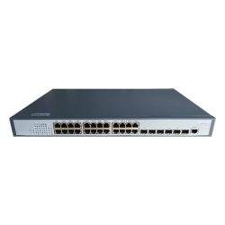 HIKVISION DS-3E3730 Switch Core Administrable Capa 3 / 24 Puertos Gigabit / 6 Uplink SFP+ 10G / Enrutamiento BGP-OSPF / 1.44 x 0.76 x 0.92 ft