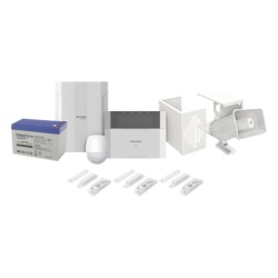 HIKVISION DS-PHA64-LP/PLUS Kit Panel de Alarma Híbrido / 64 Zonas / Monitor LCD con Lector de Tags / PIR 18 m (59.1 ft) / Sirena 118 dB / Batería 12V 7 Ah