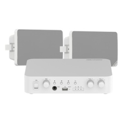 HIKVISION DS-QAEKIT/ST Kit Amplificador / 80W / 2 Zonas / Bluetooth USB RCA Micrófono / 100V 70V / 2 Altavoces