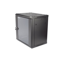 HIKVISION DS-XS6412-S/B Gabinete para Montaje en Pared - Piso / Puerta de Cristal Templado / Cuerpo Fijo / 12 Unidades de Rack / 19" / Fabricado en Acero