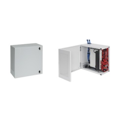 HOFFMAN DBL242412G Gabinete de Pared L-Box 6U / Acero 1.9 mm / 610 x 610 x 313 mm (24x24x12 in) / Puerta L 120Â° / RAL 7035 / Rack 19"