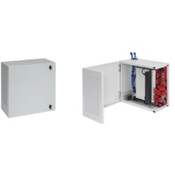 HOFFMAN DBL482412G Gabinete de Pared L-Box 12U / Acero 1.9 mm / 1219 x 610 x 313 mm / Puerta L 120Â° / RAL 7035 / Rack 19"