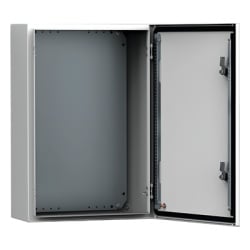 HOFFMAN MAS0504021R5 Gabinete de Uso Exterior MAS 500 x 400 x 210 mm NEMA 4/12/13; IP66; IK10 de Acero Dulce 1.5 mm con Platina de Montaje Incluida Color Gris Claro