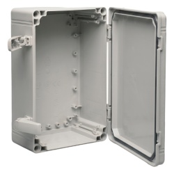 HOFFMAN Q202018ABI Gabinete QLine I Tipo 4X / 200 x 200 x 180 mm (7.87 x 7.09 x 7.09 in) / ABS / IP66 / Tapa Opaca con Tornillos / Montaje 180 x 180 mm / Gris RAL 7035